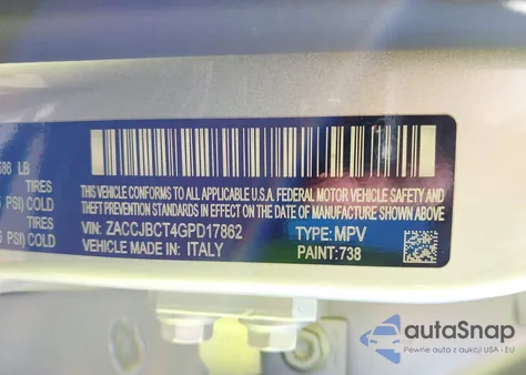 2016 Jeep Renegade Trailhawk from USA, damaged, VIN ZACCJBCT4GPD17862